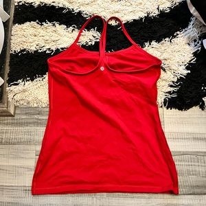 Red lululemon workout tank